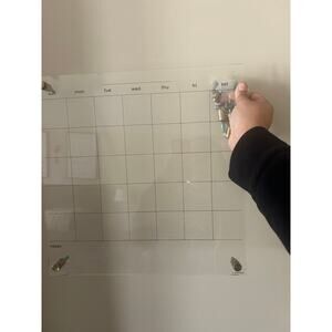 Clear acrylic wall calendar, gold accents